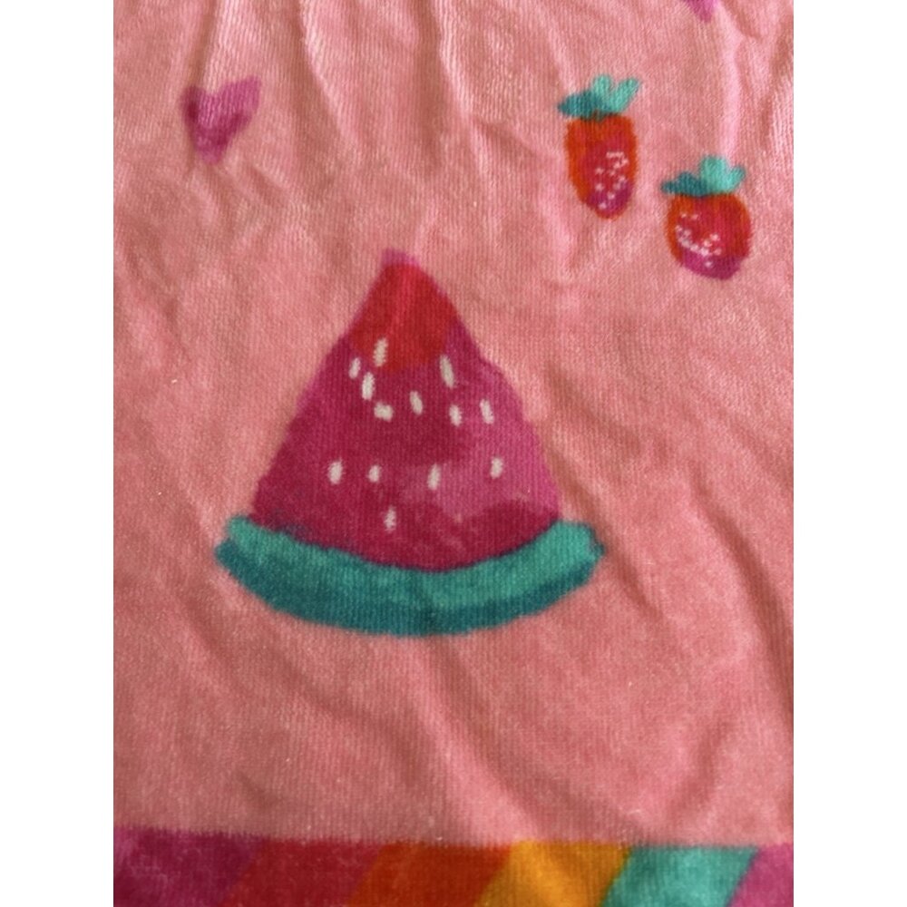 Betsey Johnson Kids Beach Towel Summer Rainbow Hearts 28x58 Pink 100% Cotton - Picture 4 of 9